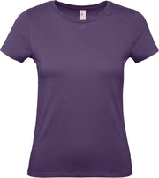 Set van 2x stuks paars basic t-shirts met ronde hals voor dames - katoen - 145 grams - paarse shirts / kleding