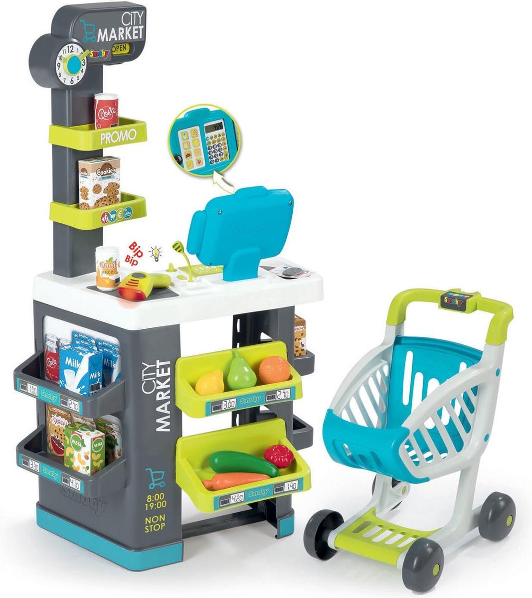 Smoby Supermarkt met winkelwagen - Speelgoedwinkeltje - Speelgoed voor kinderen
