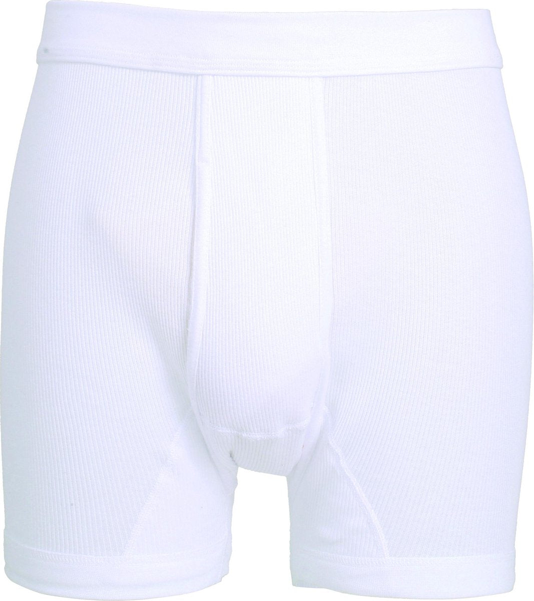 Gotzburg heren boxer lang doppelripp met gulp (1-pack) - wit -  Maat: M