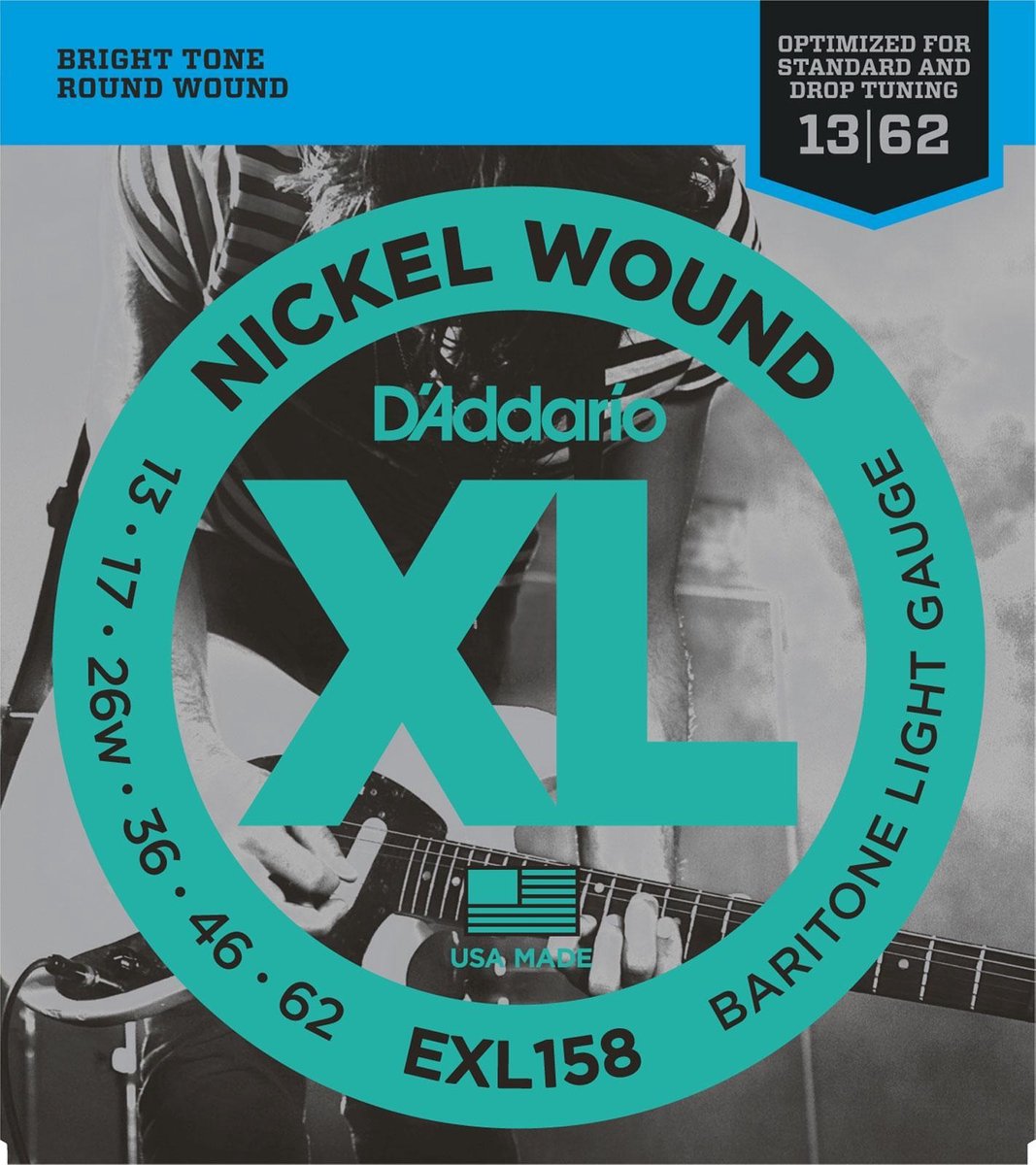 E-Git.snaren EXL158 13-62 nikkel omwonden