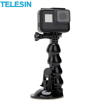 PRO SERIES Auto Zuignap Mount Houder met Flexibele Extension + Telefoonhouder voor GoPro / DJI Osmo Action en Action Cameras