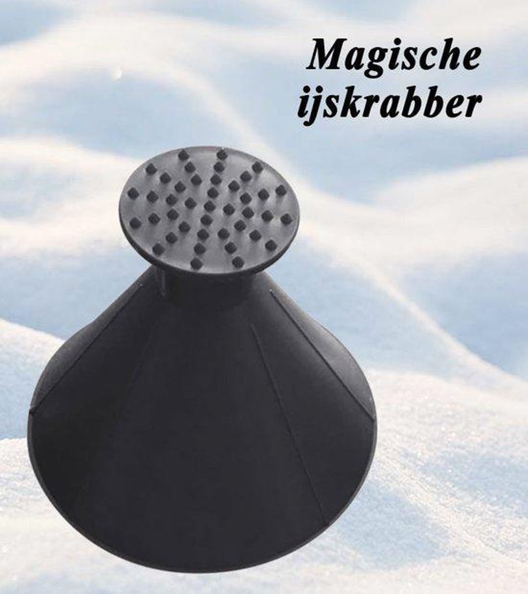 Magische ijskbrabber (zwart)|360°graden|multifunctioneel|trechter|sneeuw|ijs|exclusief|ruitenkrabber|ronde cirkel ijskrabber|sneeuwveger|geen krassen|kegelvormig