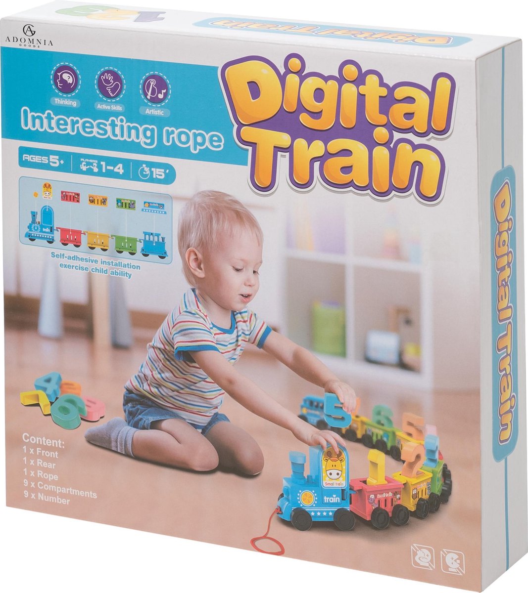 AdomniaGoods - Speelgoed - Digital Train - Kinder speelgoed - kinderspel - Leren tellen - Kennis maken met kleuren - Educatie
