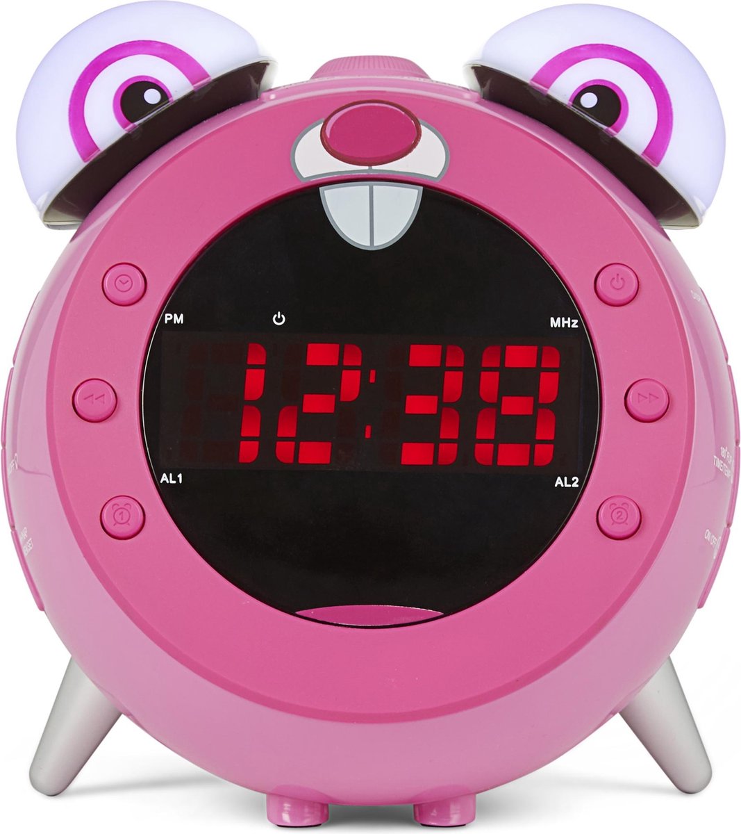 Nikkei NR280PRABBIT kinderwekker met projectie - roze