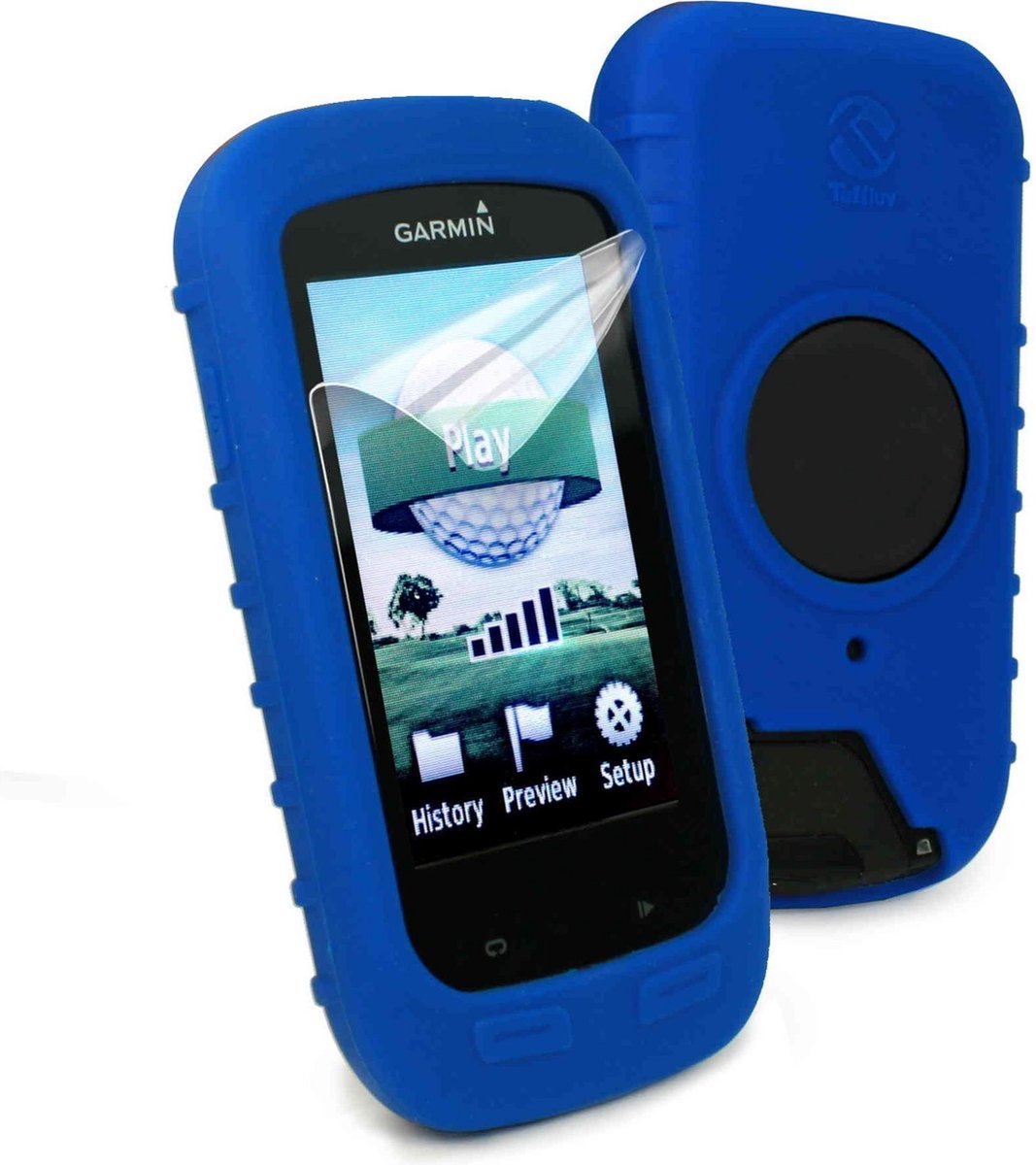 Tuff-Luv Silicone Gel hoes & scherm bedekking voor Garmin Golf Approach G8- Blauw