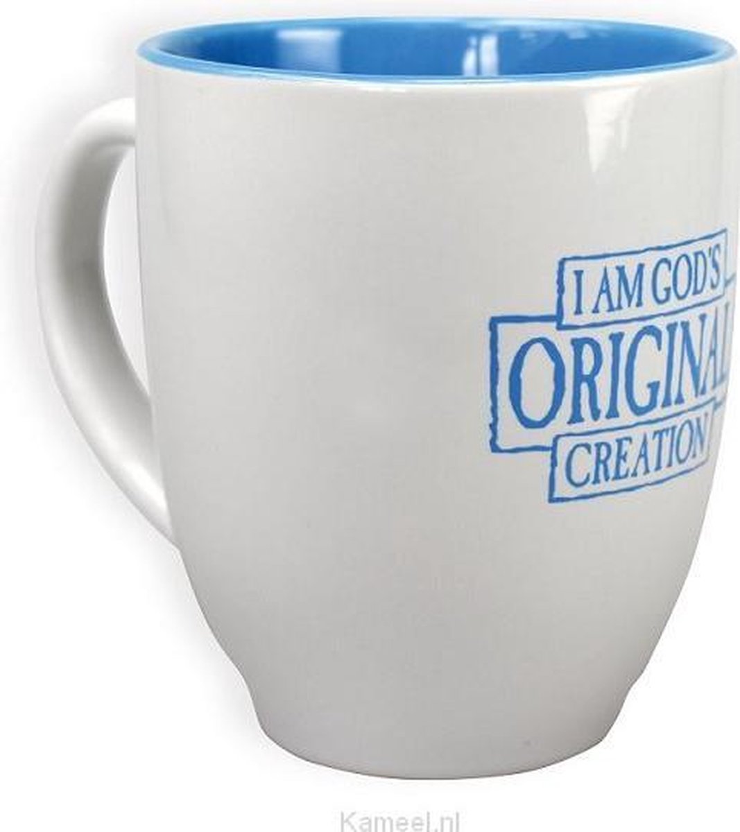 Mok wit/blauw I am God's original creati