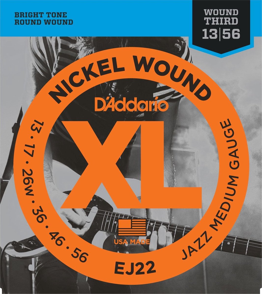 E-Git.snaren EJ22 13-56 nikkel omwonden