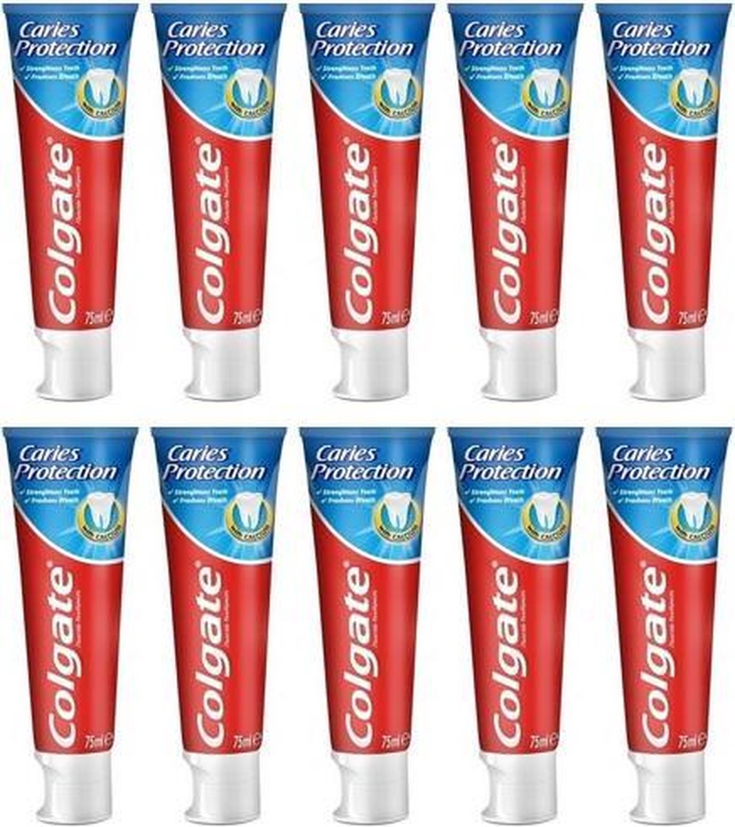 Colgate Tandpasta – Caries Protection met calcium 75 ml - 10 stuks