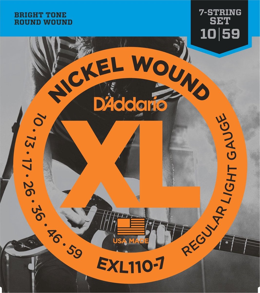 E-Git.snaren 10-59 7-String EXL110-7 nikkel omwonden