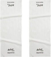 DDDDD Tafelloper Italian Food 50x150cm Wit
