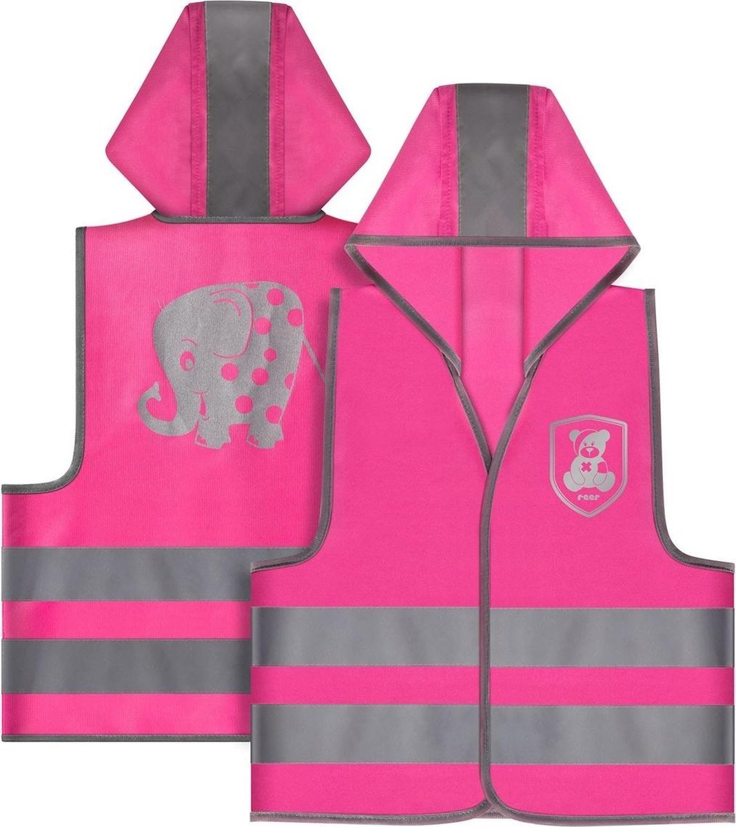 Reer Reflecterend Veiligheidsvestje Kind 'Olifant' Roze Maat M