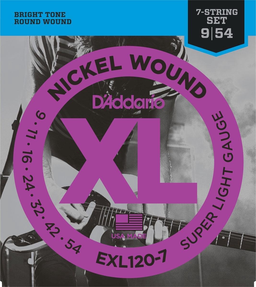 E-Git.snaren 09-54 7-String EXL120-7 nikkel omwonden