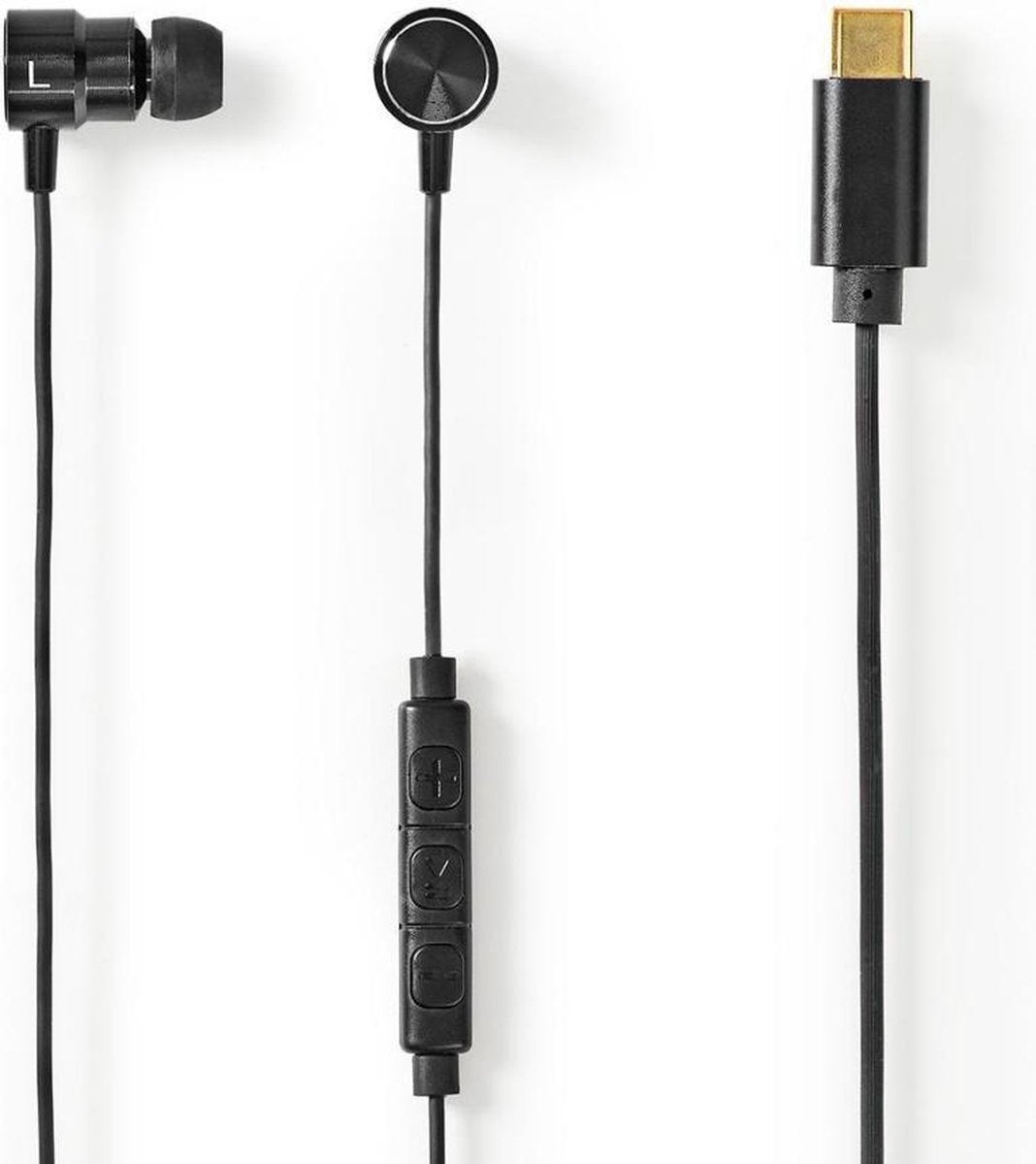 Bedrade Koptelefoon | USB-C™ | Kabellengte: 1.20 m | Ingebouwde microfoon | Volumebediening | Zwart