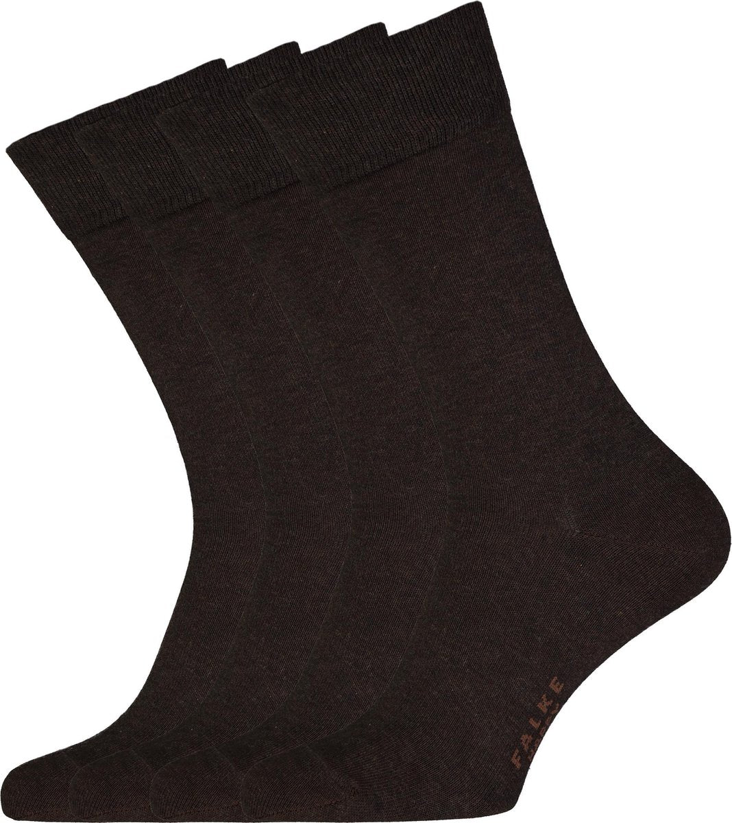 FALKE Happy herensokken (2-pack) - donkerbruin (dark brown) -  Maat: 43-46