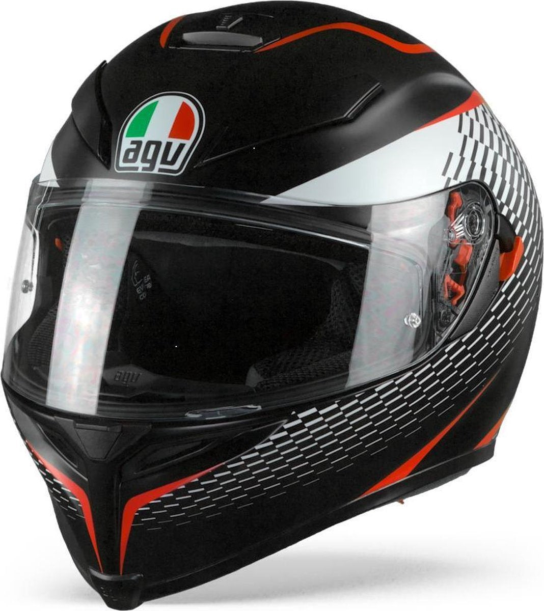 Agv K5 S Max Vision Thunder Mat Zwart Wit Rood Integraalhelm - Motorhelm - Maat XL