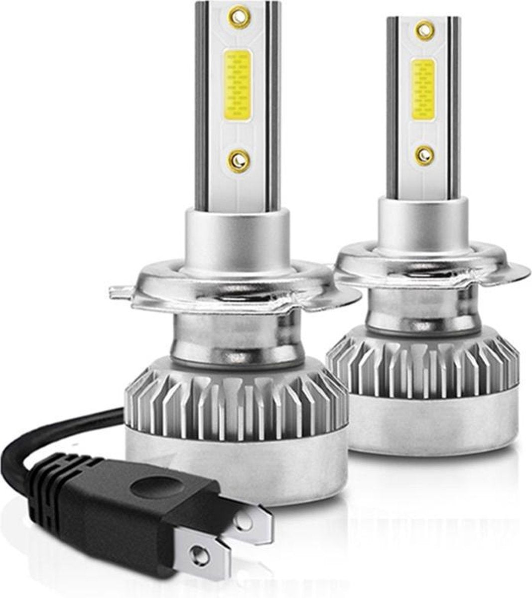 H1 LED lamp 20000 Lumen (set 2 stuks) incl CANbus EMC CHip 6500k Ultra-bright Wit Korte inbouw diepte /100 Watt Motor / Auto / Scooter / Motor /Dimlicht / Grootlicht / Koplampen / Autolamp / Lampen / Autolampen / CANbus adapter 12v