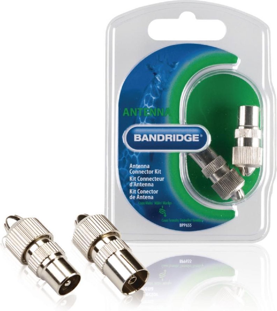 Bandridge rechte coax connector set - 1x mannelijk en 1x vrouwelijk