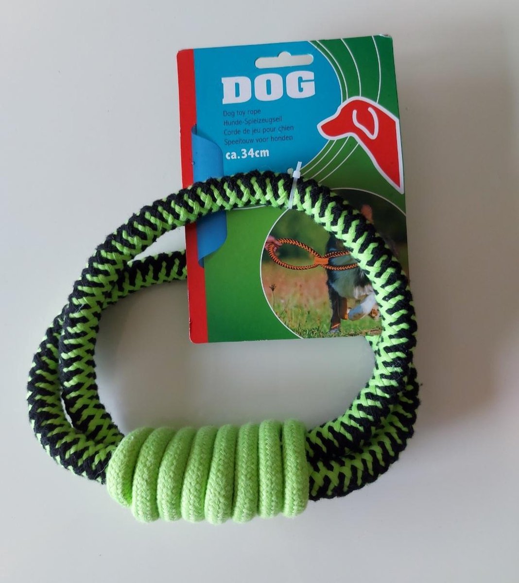 Haylana Dog hondenspeeltouw 34cm groen
