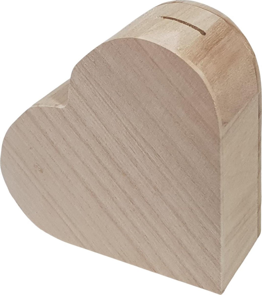 Houten spaarpot hartvorm