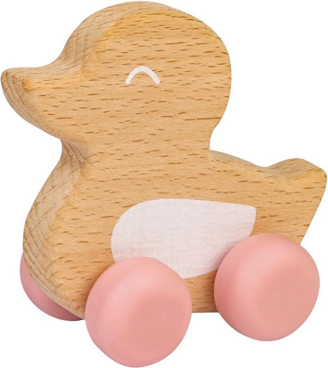Saro Bijtspeelgoed Eend Roze 9 Cm