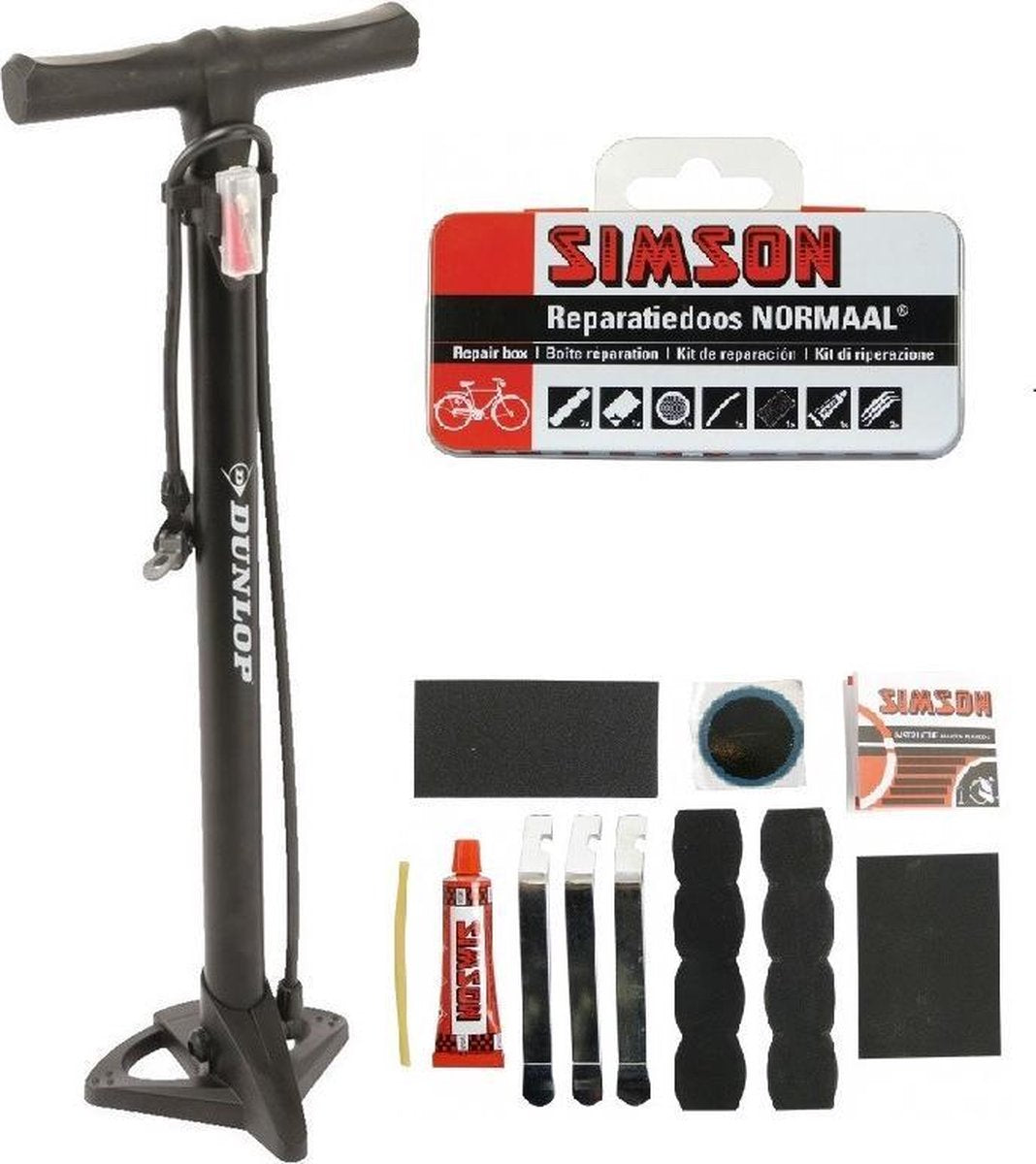 Fietsbanden repareer set compleet - fietspomp en reparatieset - Fiets accessoires pomp