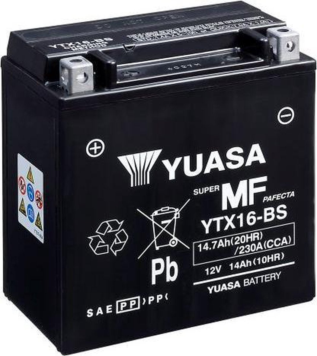 Yuasa Ytx16-Bs Accu Agm 12V 14Ah 150X87X161X161