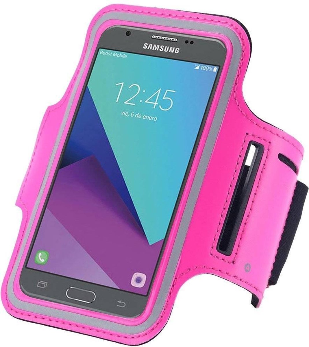 Roze Sportarmband Hardloopband Telefoonhoesje Samsung Galaxy J7 2017