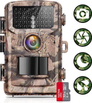 AyeWay Wildcamera – Wildlife camera - Wildcamera met nachtzicht – Camera voor buiten – Spatwaterdicht – Infraroodcamera – Inc. 32 GB SD Kaart