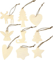 Wooden Ornament. christmas. 7-8 cm. plywood. 72 pc
