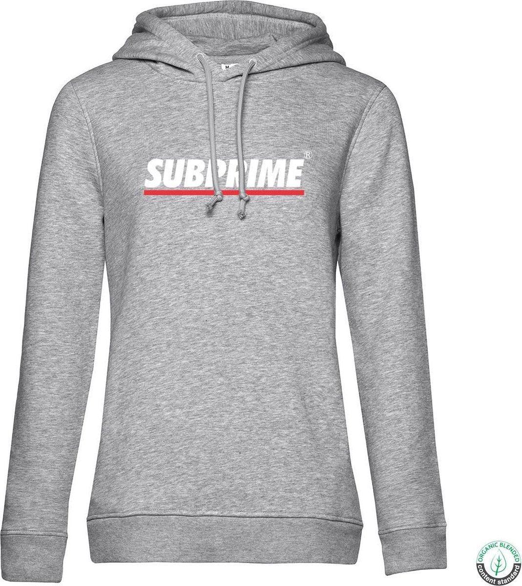 Subprime - Dames Hoodies Hoodie Stripe Grey - Grijs - Maat L
