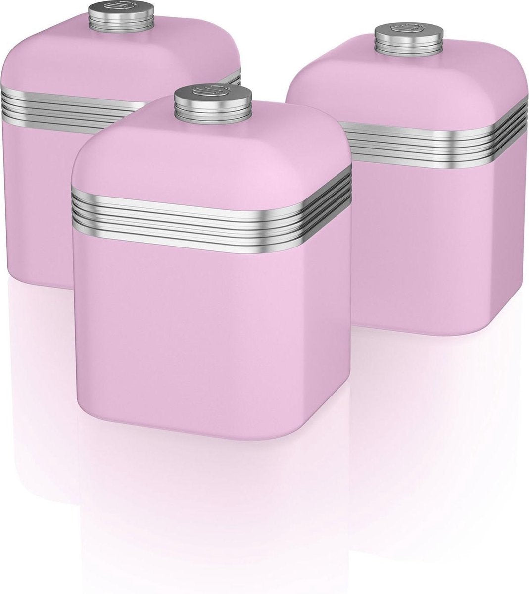Swan SWKA1020PN Retro Opbergblikken Set van 3 Roze