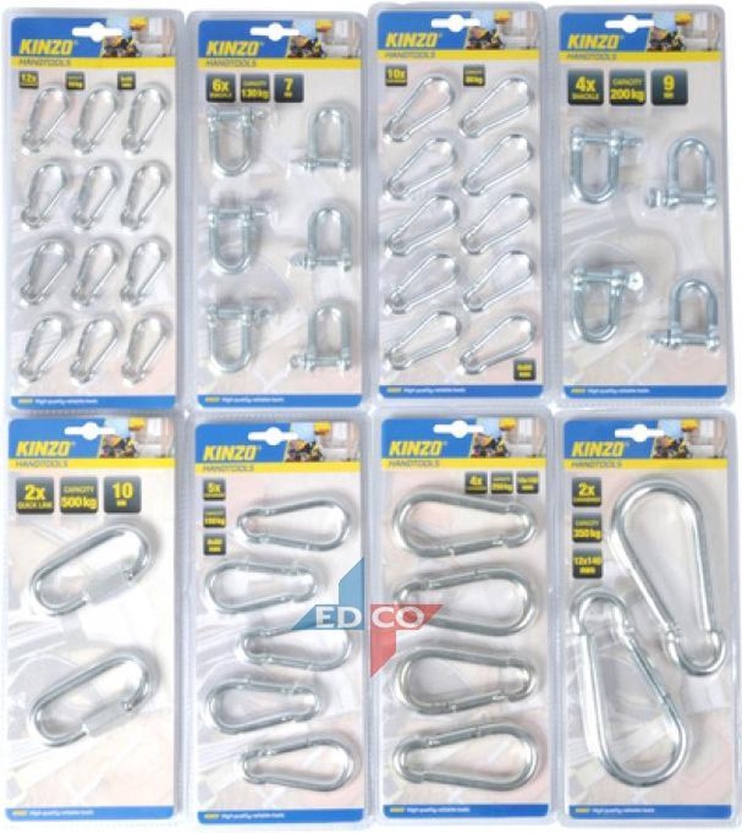 Hook carabiner set 8x mix ass