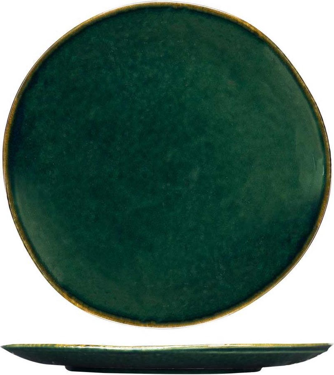 Cosy&Trendy Otylia Green dessertbord - Organisch rond - Ø 20