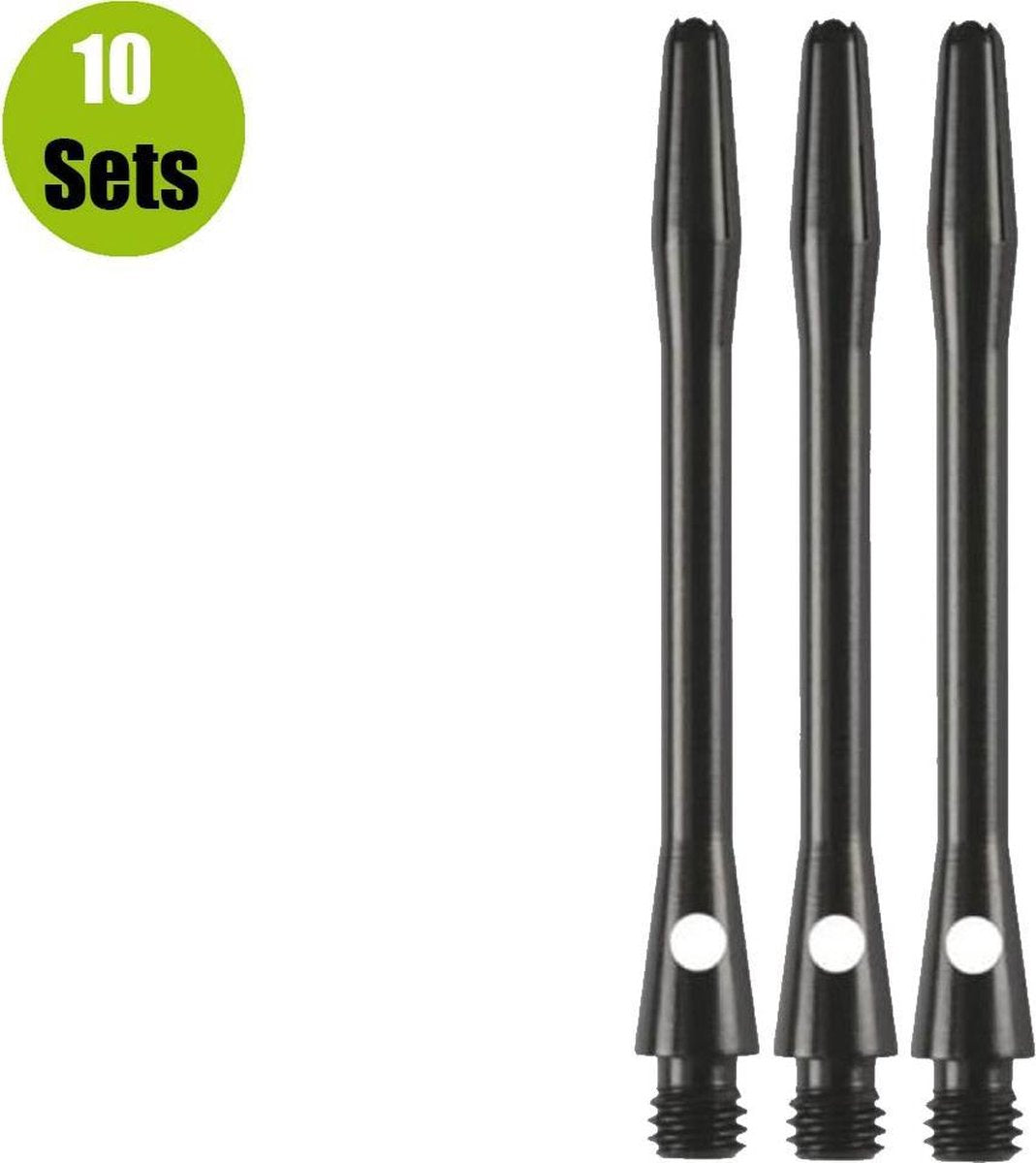 Aluminium Dart Shafts - Zwart - Short - (10 Sets)