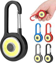 Kampeerlamp - Sleutlhanger Zaklamp - Karbijnhaak Zaklamp -  Tentlamp - Druk op Knop - Incl Batterij - 3 Standen - Zwart