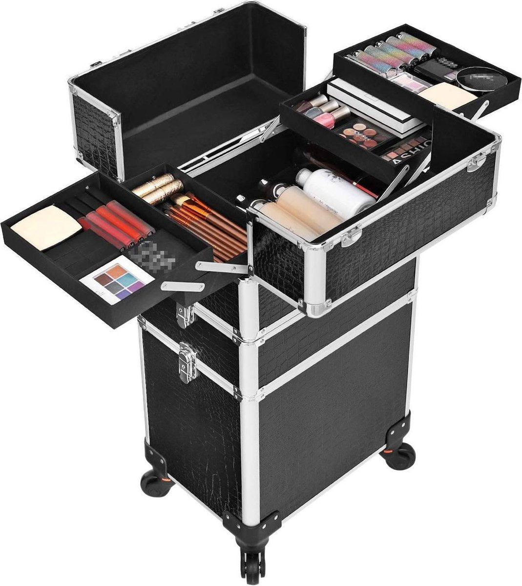 Nancy's XXL PRO Cosmetica Aluminium Trolley - Make Up Koffer - Make Up Organizer