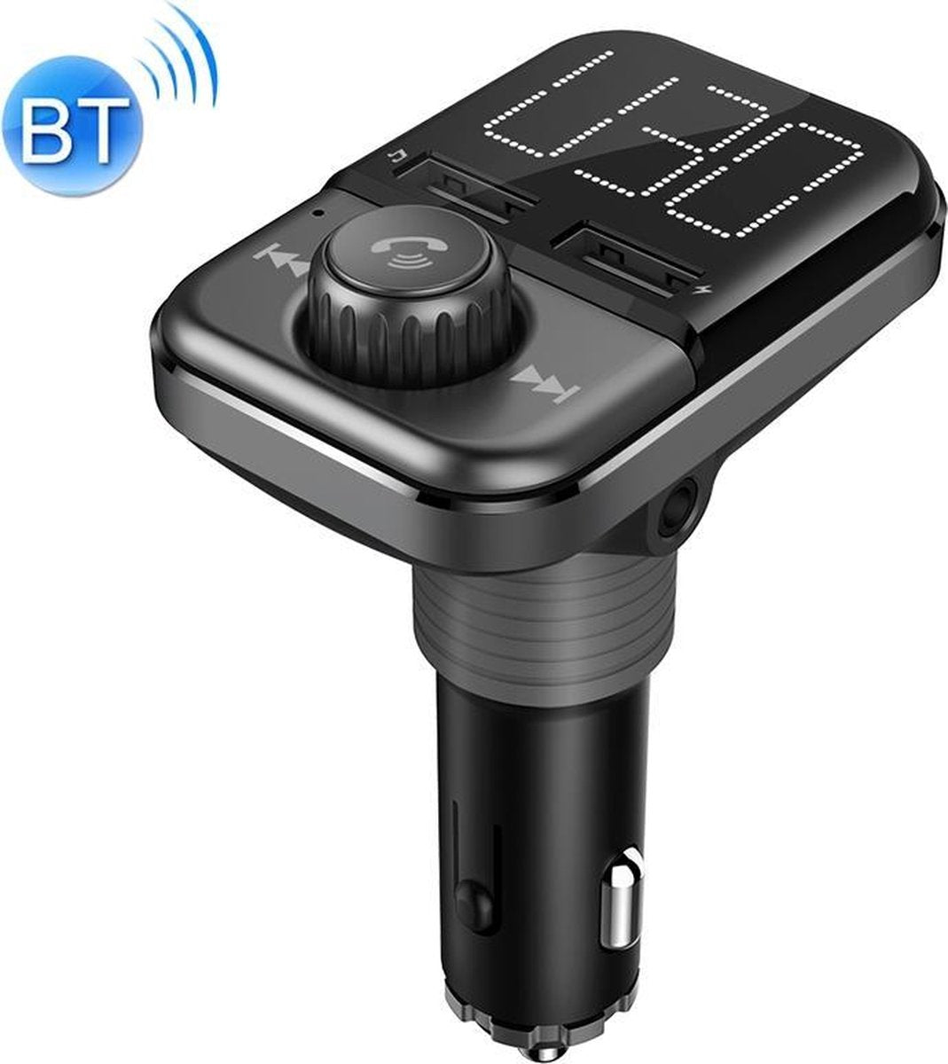 BT72 Dual USB Opladen Smart Bluetooth Fm-zender MP3 Muziekspeler Car Kit met 1.5 inch Wit Scherm