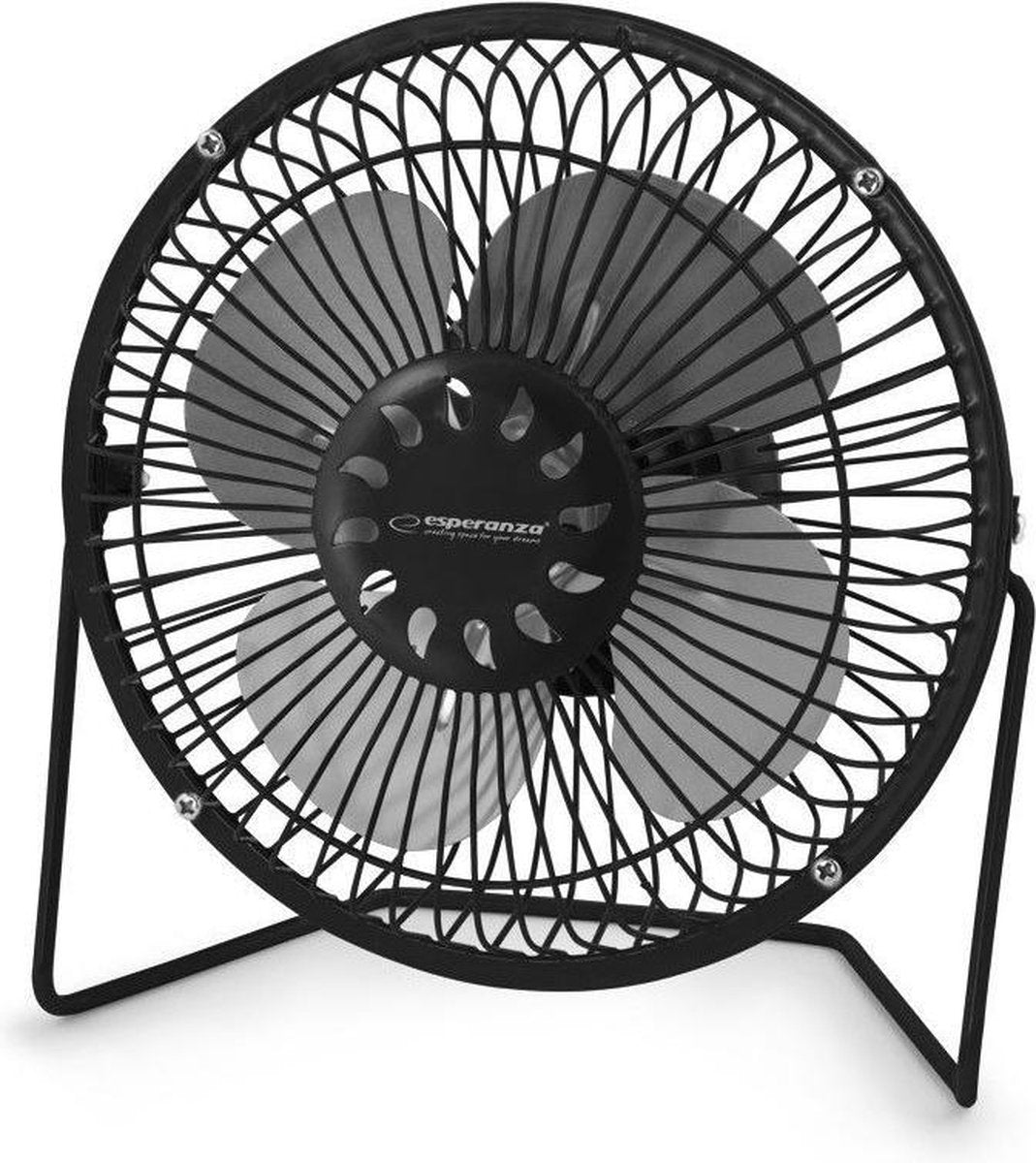 Bureau ventilator op USB - 14cm - Zwart