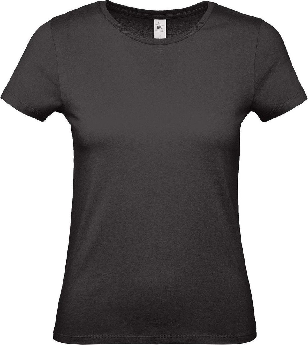 Set van 5x stuks zwart basic t-shirts met ronde hals voor dames - katoen - 145 grams - zwarte shirts / kleding