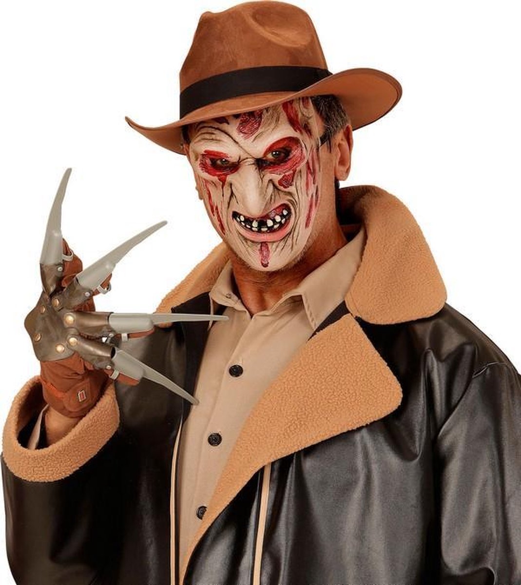 Verbrande moordenaar masker voor volwassenen Halloween - Verkleedmasker