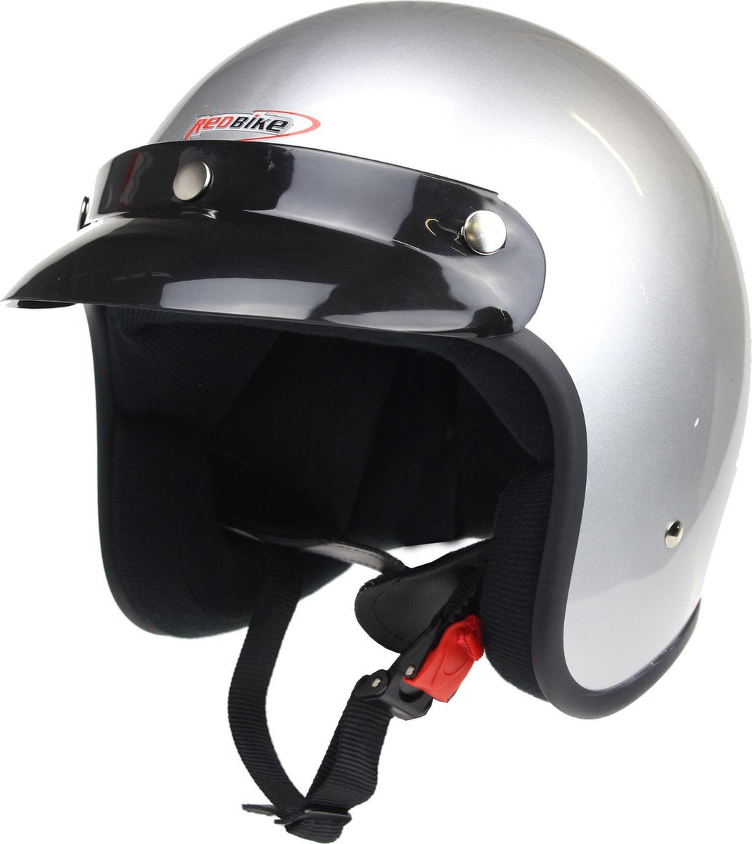 Redbike RB-710 retro jethelm zilver maat S