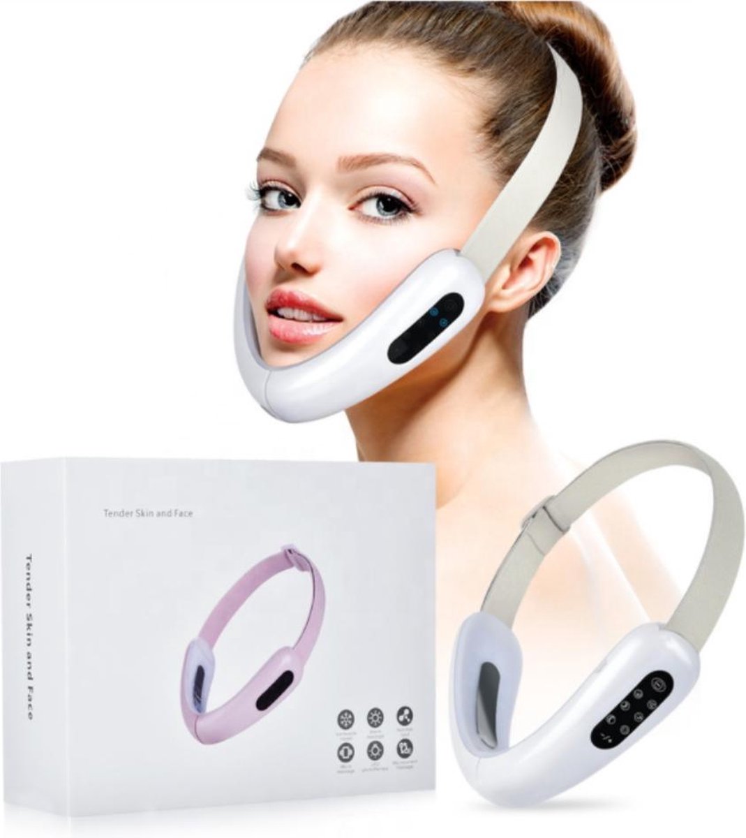 NIEUWSTE Gezichtsmassage - Kaaklijn Trainer - Lichttherapie Masker - Huidverzorging - Anti Acne