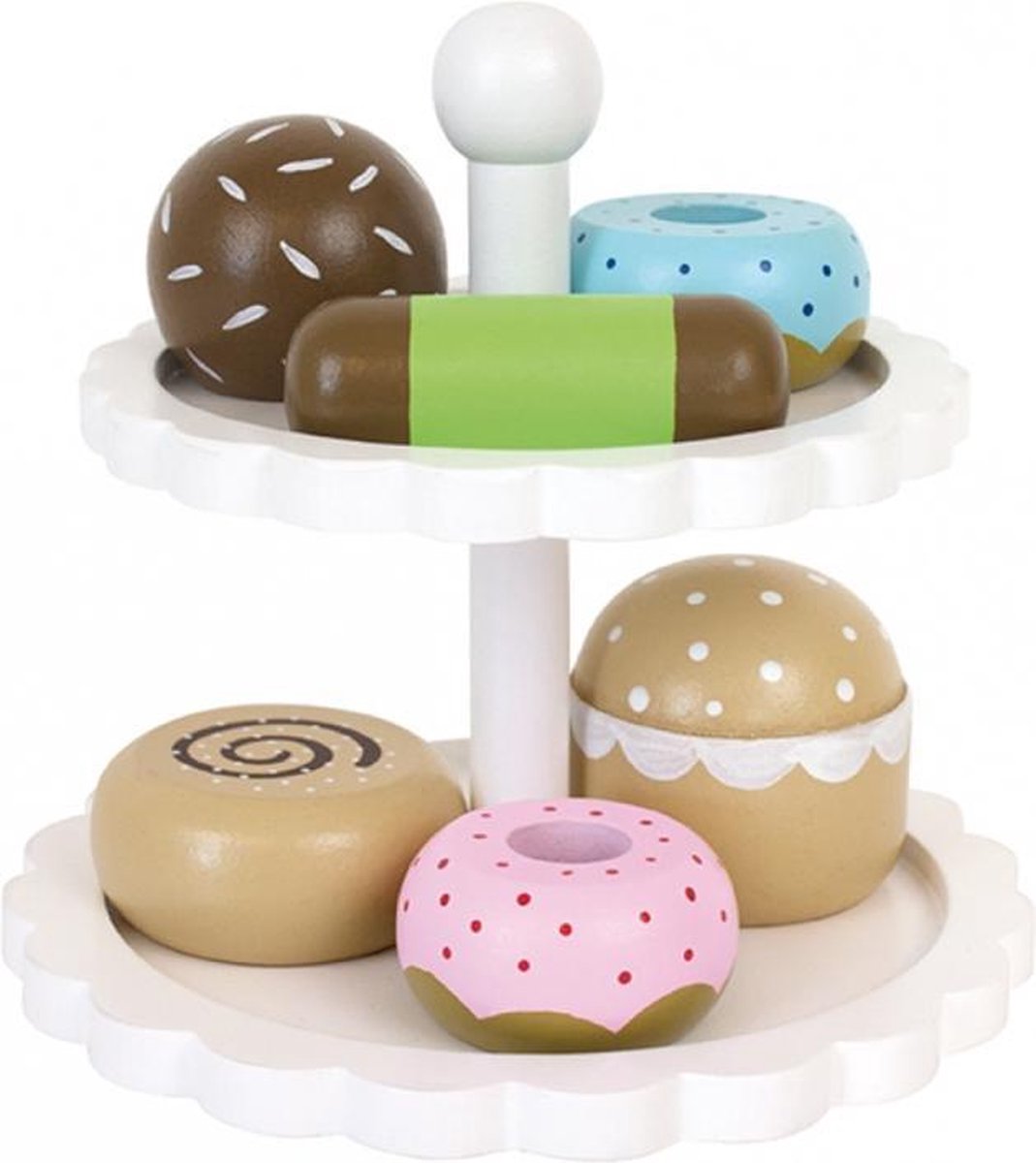 Jabadabado houten cakestandaard met taartjes