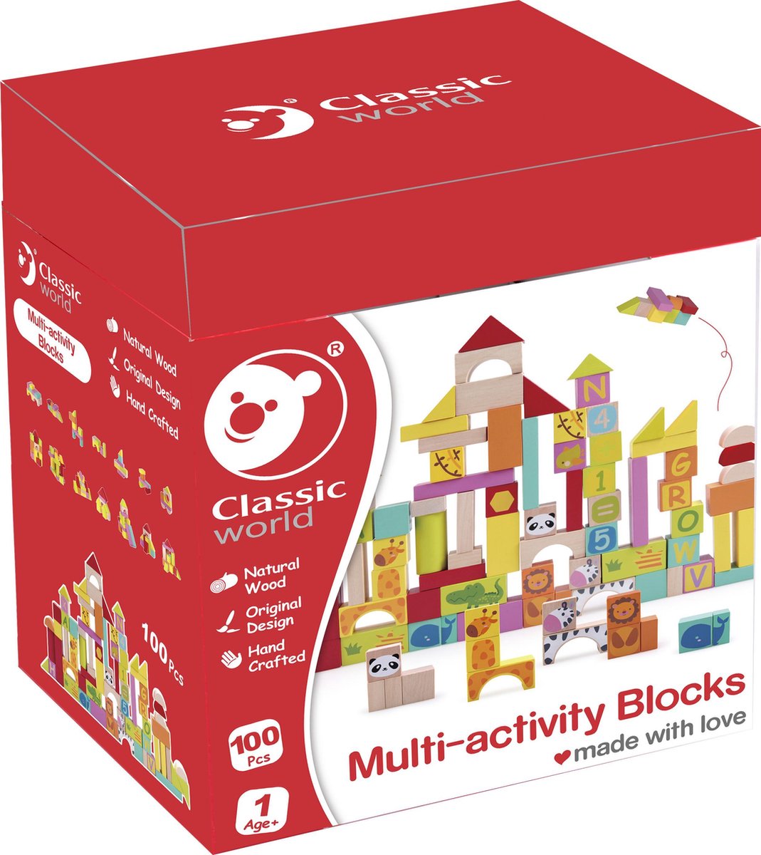 Classic World Houten Blokken - 100 stuks