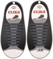 CLIKS elastische veters grijs - elastieken veters - kids - volwassenen