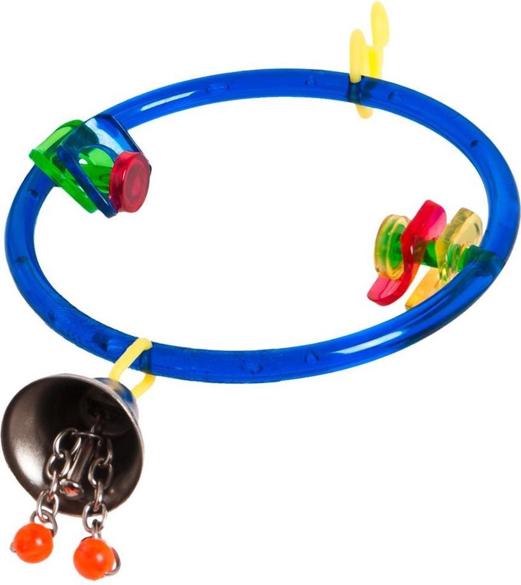 Bird toy wheel with bell activity toy 9 x 3 cm