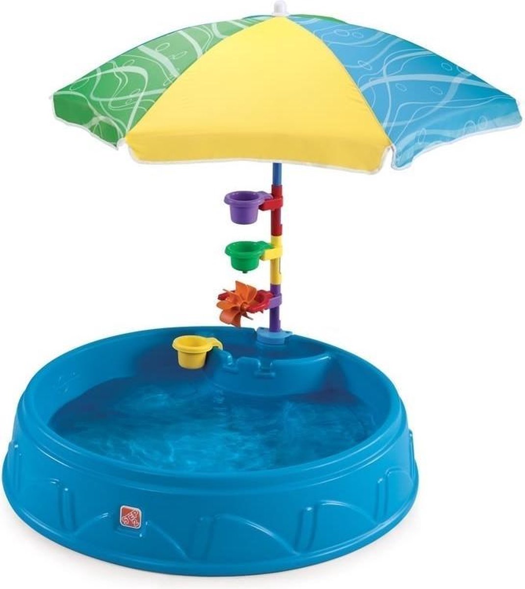 Step2 Kinder zwembad Play & Shade Pool Blauw -  95 X 19 cm - Ook te gebruiken als zandbak
