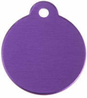 Hondenpenning Rond met lus violet | 1 zijde graveren | Ø 27 mm