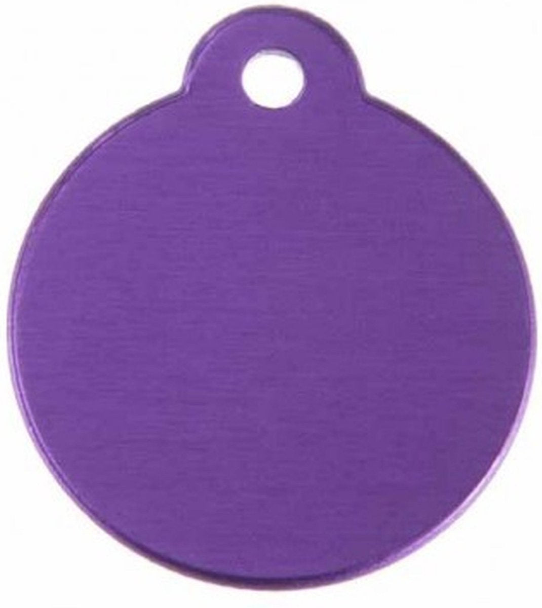 Hondenpenning Rond met lus violet | 1 zijde graveren | Ø 27 mm