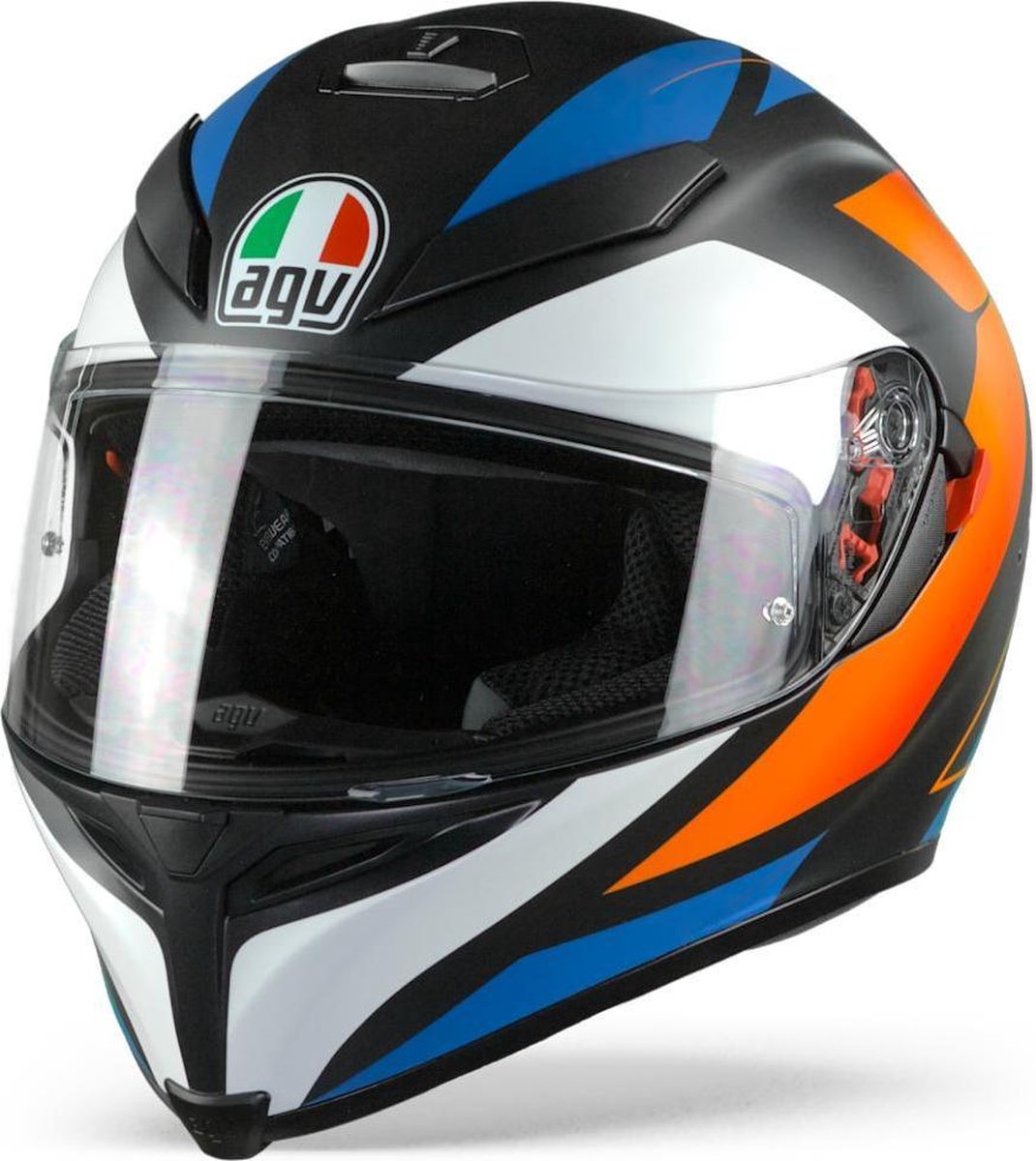 Agv K5 S Max Vision Core Mat Zwart Blauw Oranje Integraalhelm - Motorhelm - Maat S